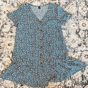 Maternity Dress Blue Floral - Medium